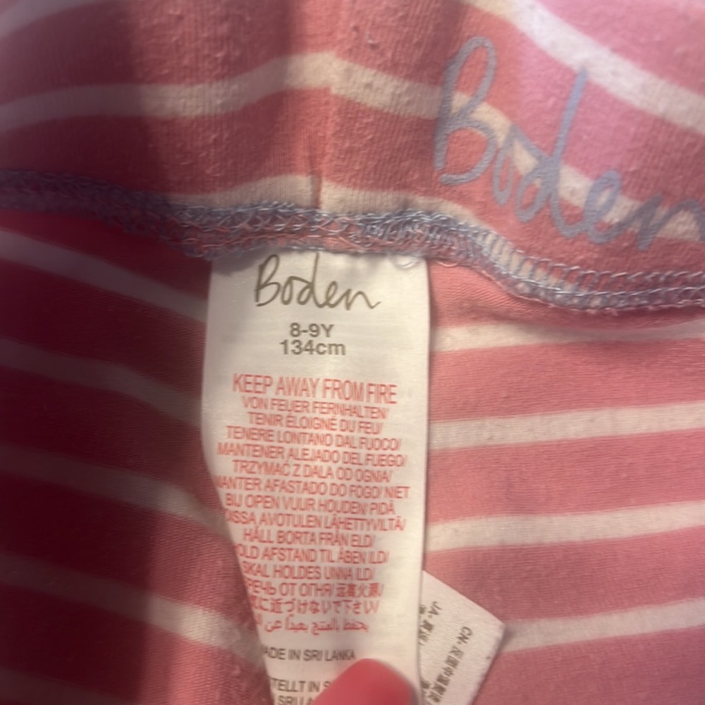 Mini Boden Pink Striped Kids Leggings - Picture 2 of 2